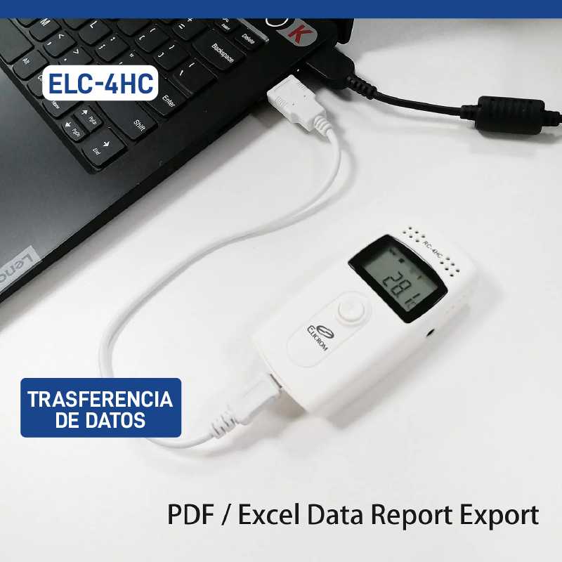 Datalogger de temperatura y humedad con sonda externa - ELICROM